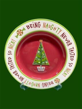 RUSS Red & Green Holiday Platter Naughty But Nice Plate